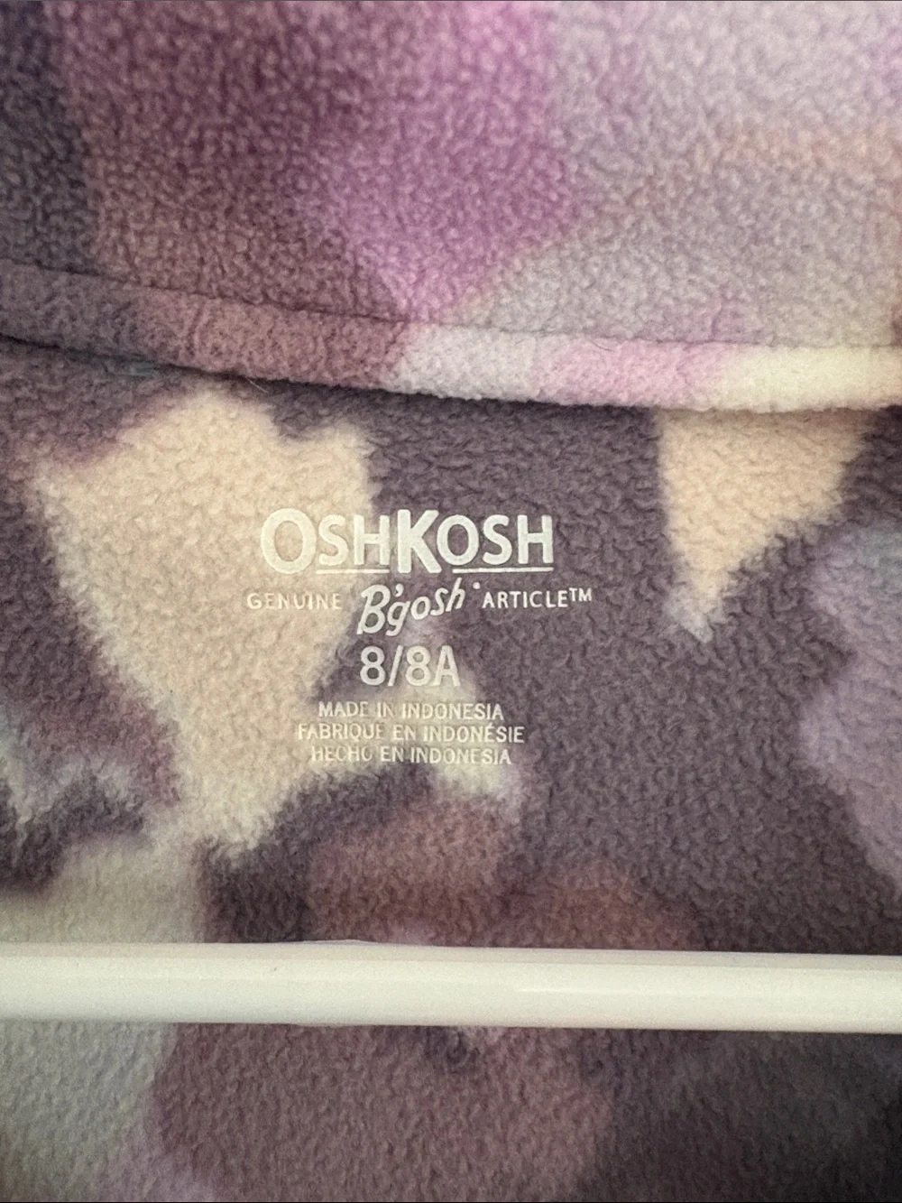 OshKosh Fleece Pullover - Purple, Lavender & Cream Camouflage